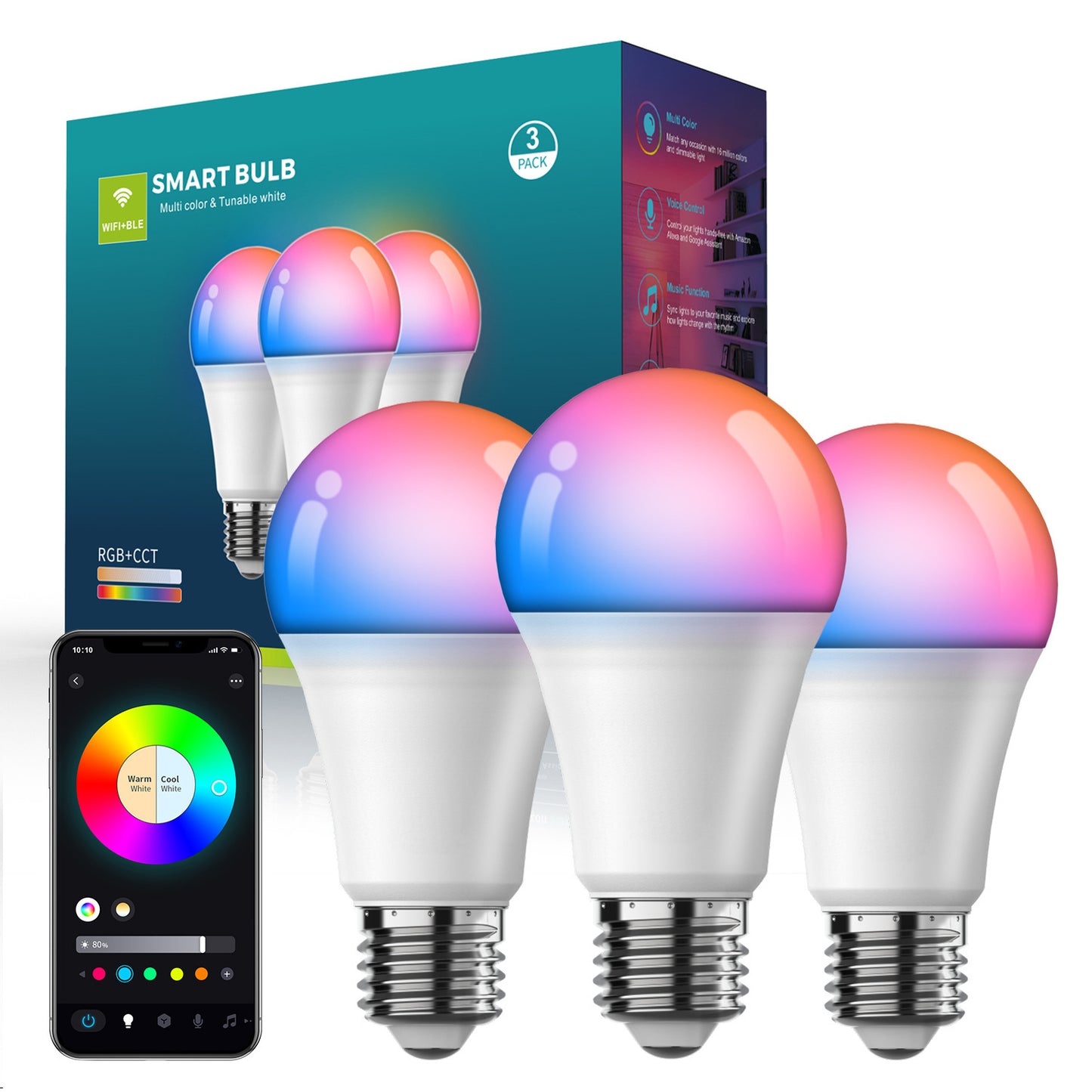 Smart Wifi Bluetooth demand And Corlor-changing Bulb