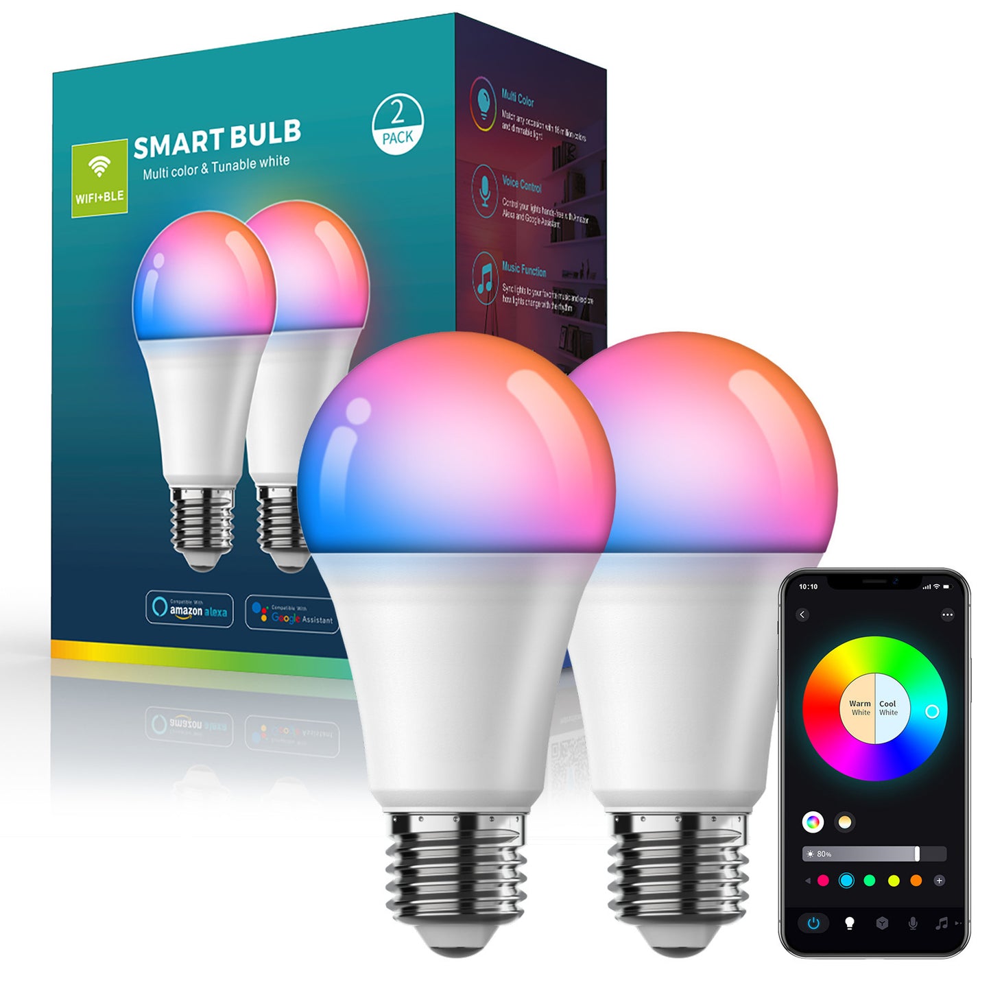 Smart Wifi Bluetooth demand And Corlor-changing Bulb